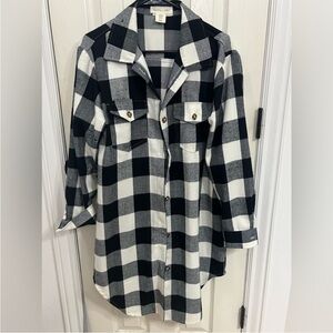 Plaid long Shacket